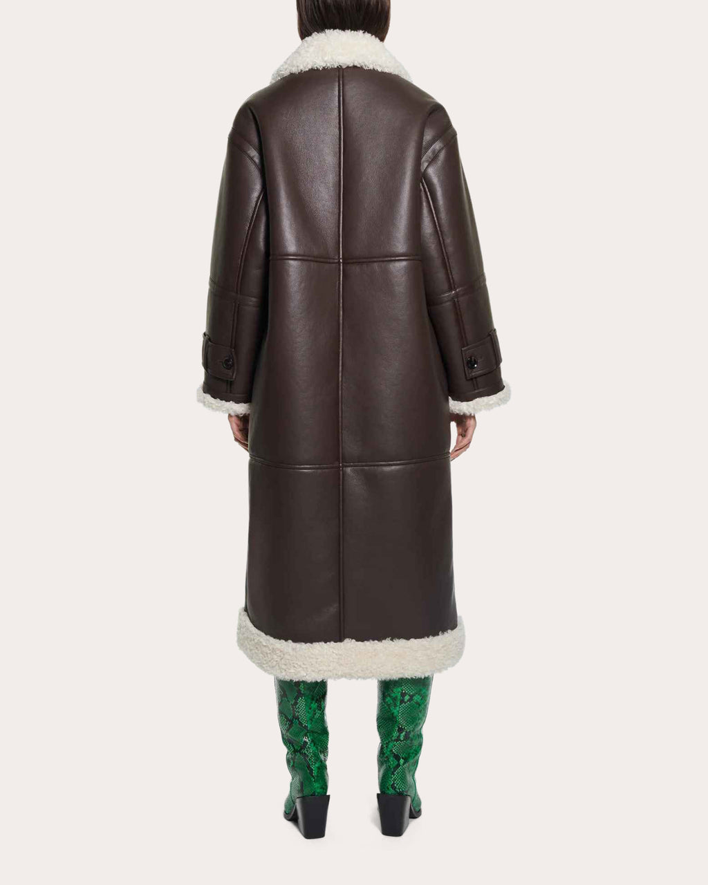 Hayley Double-Breasted Faux Shearling Coat