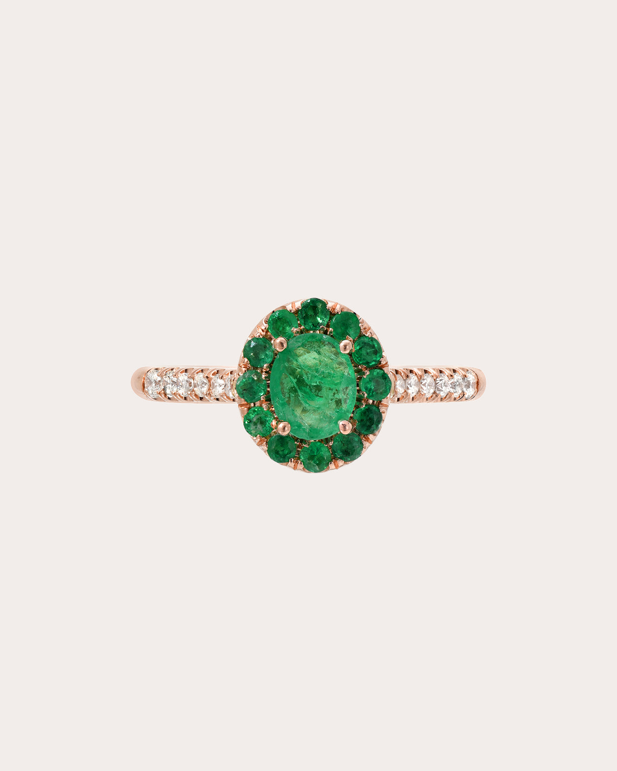 Caroline 18K Gold Emerald and Diamond Ring
