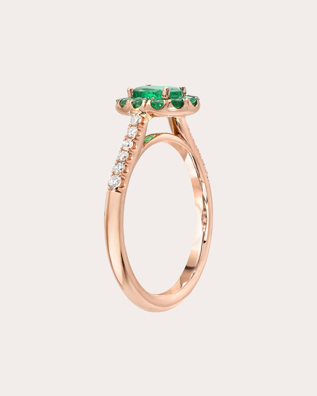 Caroline 18K Gold Emerald and Diamond Ring
