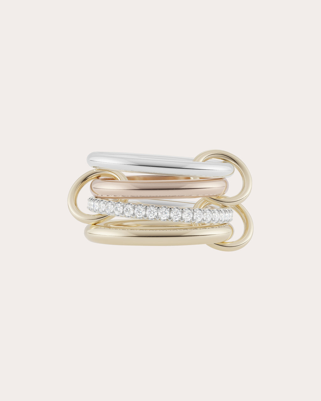 Diamond & 18k Gold Tri-Tone Cancer Deux Ring