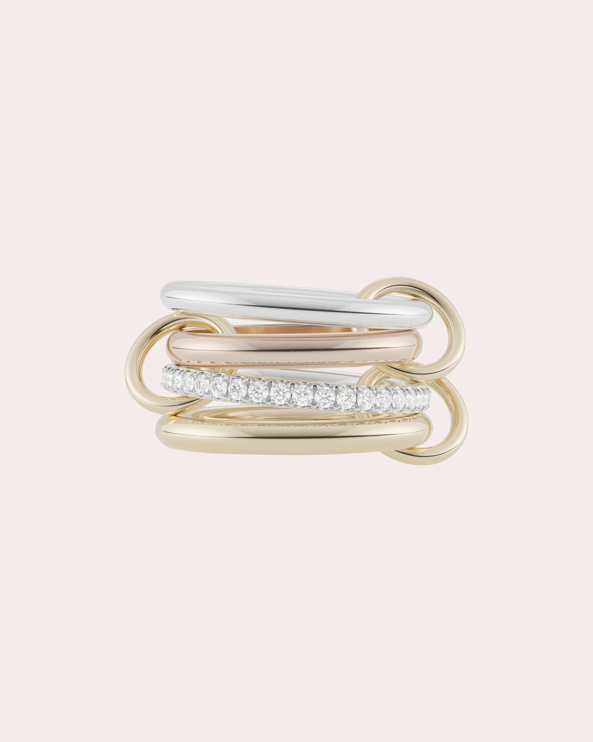 Diamond & 18k Gold Tri-Tone Cancer Deux Ring