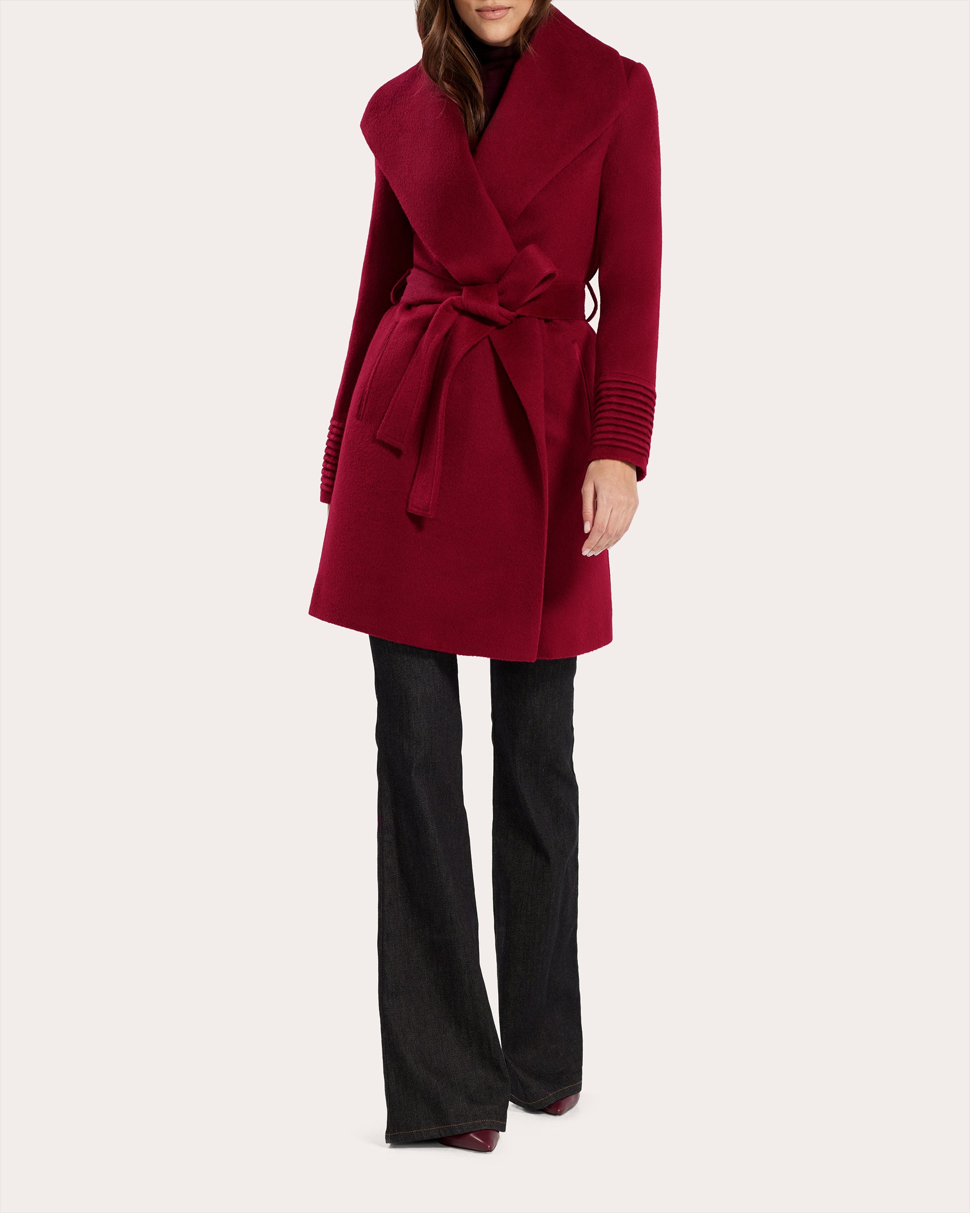 Baby Alpaca Shawl Collar Wrap Coat