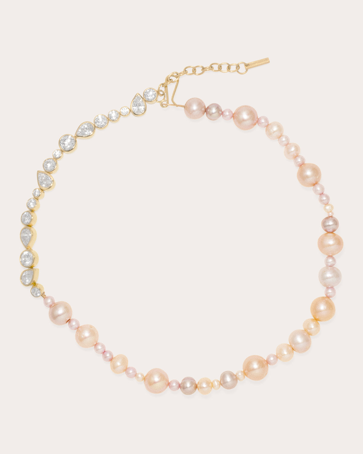 Cubic Zirconia & Pearl Float Necklace