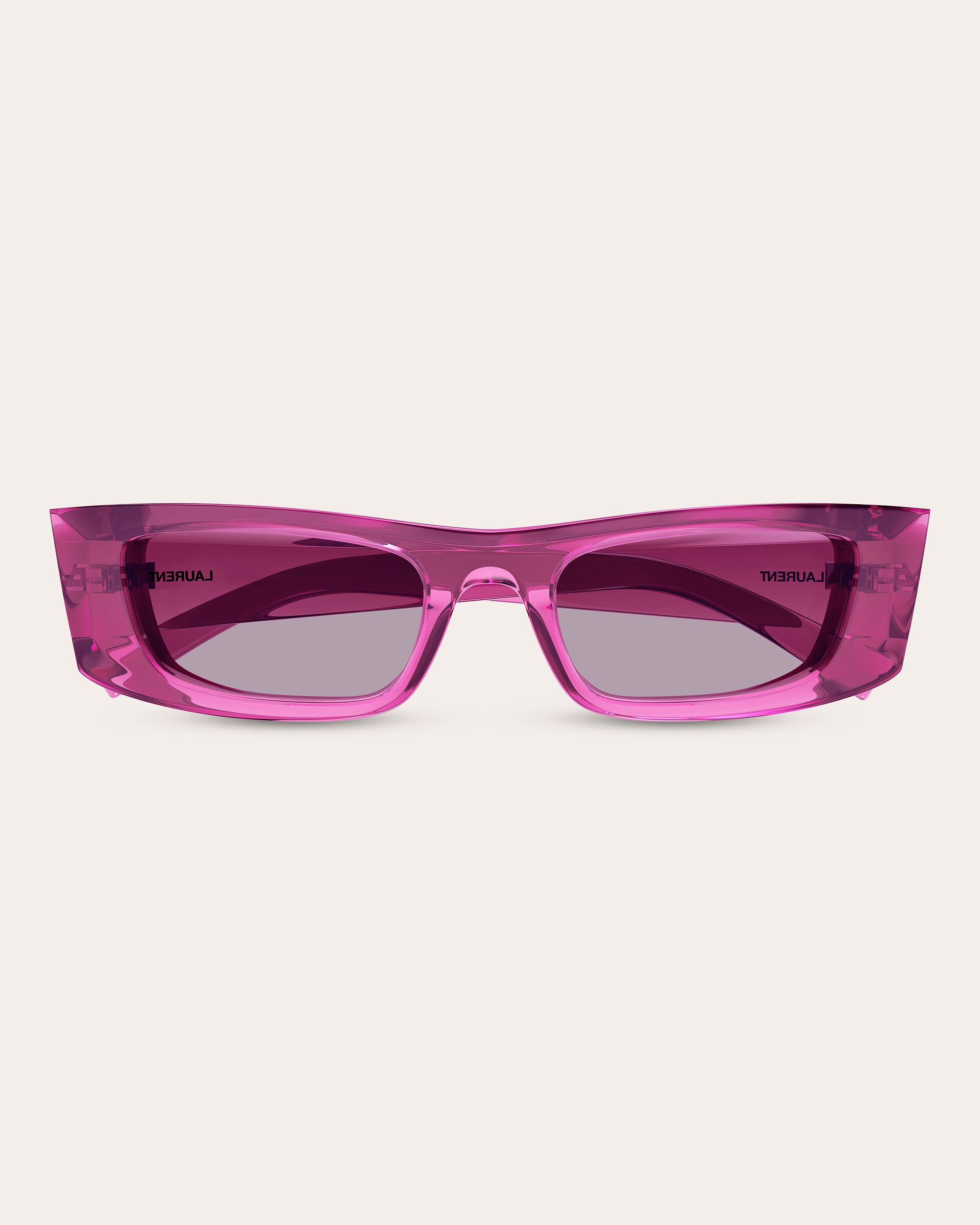 Rectangular-Frame Transparent Injected Sunglasses