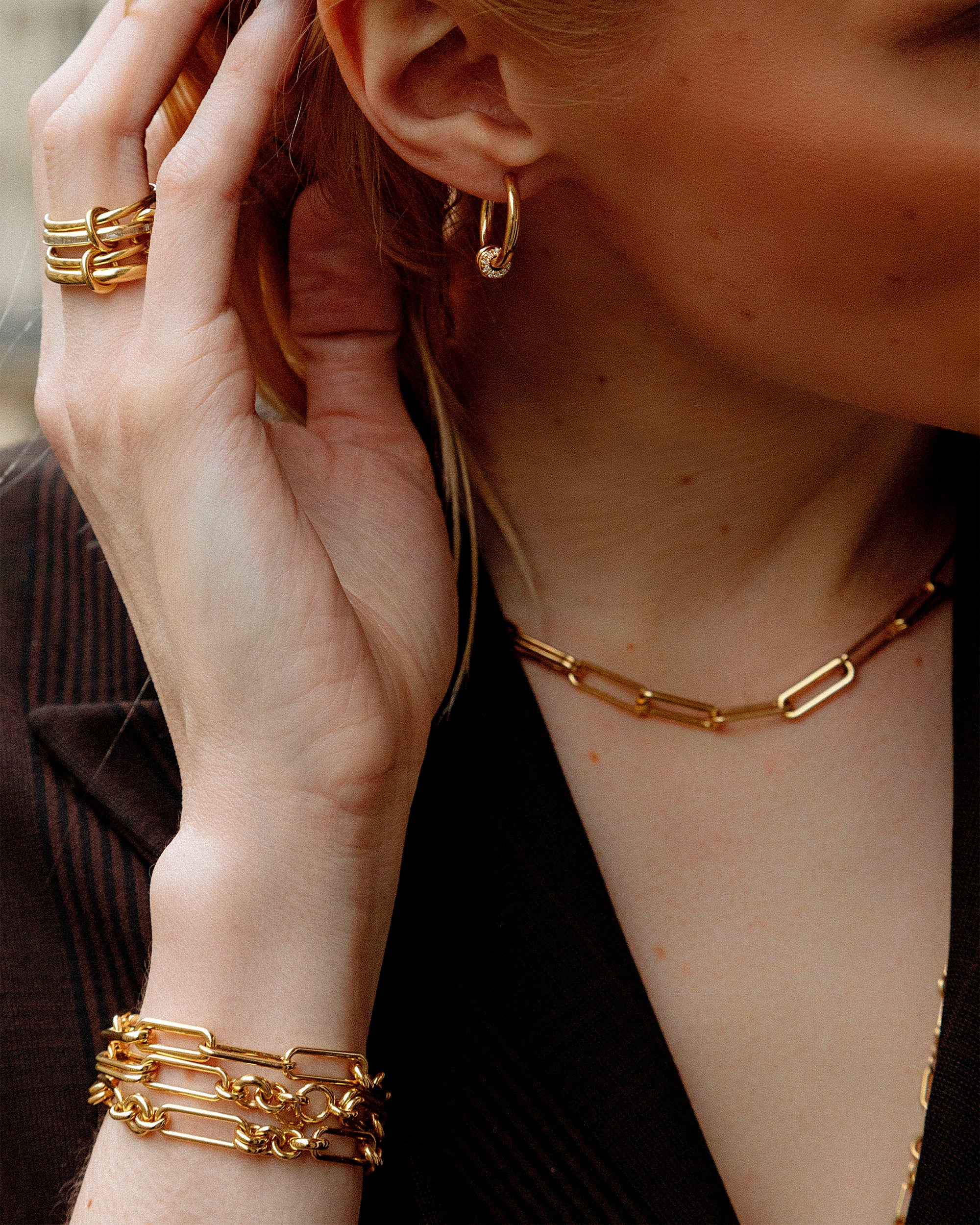 Spinelli Kilcollin Ara YG Deux Hoop Earrings | Olivela